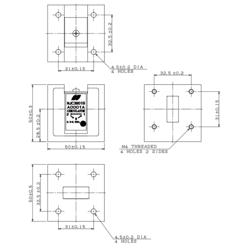 Circulators X-band NJC3901B, NJC3901D, NJC3901M